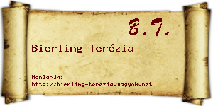 Bierling Terézia névjegykártya